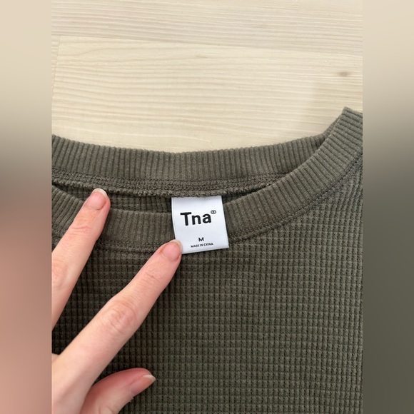 Green Aritzia waffle longsleeve. Size medium - Picture 2 of 3